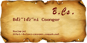 Bölöni Csongor névjegykártya